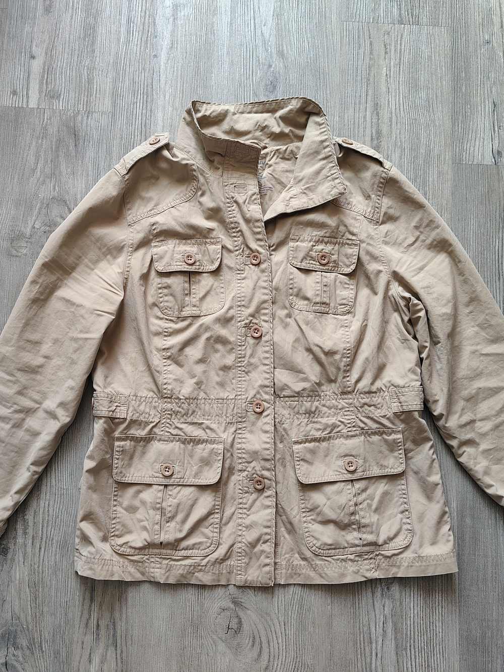 L.L. Bean Women's Utility Cargo Field Barn Jacket Tan Cotton Size Medium